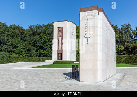 American WW2 monumento in memoria con i nomi dei soldati sepolti in Lussemburgo Foto Stock