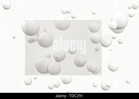 Tridimensionale, rendering sfera galleggiante nello spazio con il colore di sfondo a tinta unita Foto Stock