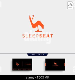 Sedia relax logo design icona vettore elemento isolato Illustrazione Vettoriale