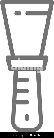 Coltello da stucco, spatola, pittura icona linea. Illustrazione Vettoriale