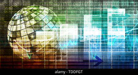 Una moderna tecnologia di comunicazione concetto con lo spostamento dei dati Foto Stock