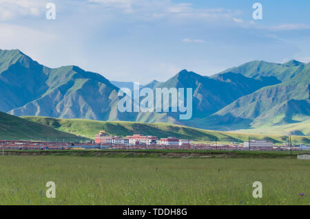 Sangke Prairie, Xia River, Gannan, provincia di Gansu Foto Stock