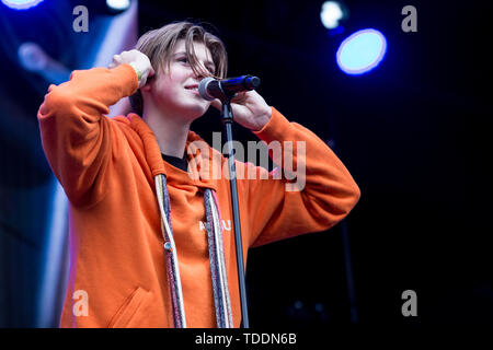 Oslo, Norvegia - Giugno 13th, 2019. Il cantante australiano Ruel esegue un live durante il norvegese music festival Piknik mi Parken 2019 a Oslo. (Photo credit: Gonzales foto - Per-Otto Oppi). Foto Stock