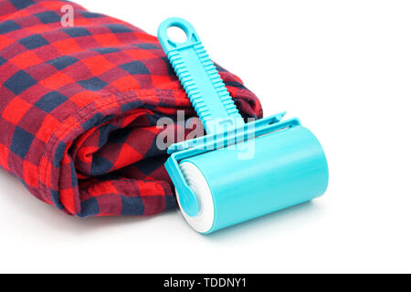 Sticky rullo lavabile per la pulizia di indumenti da peli di animali e il pellet. Panni per la pulizia di mobili e dalla polvere, lana, capelli Foto Stock