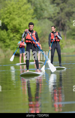 Standup paddle boarding Foto Stock