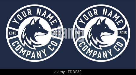 Creative Circle fox vettore logo, Round Fox modello Logo - Vettore Illustrazione Vettoriale