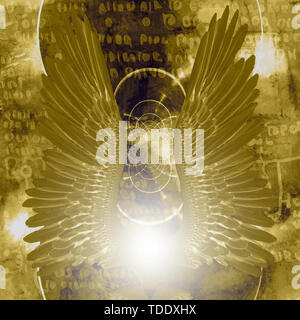 Angel Wings e splendente Santa Luce Foto Stock