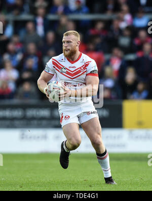 14h Giugno 2019 , totalmente Wicked Stadium, St Helens, Inghilterra; Betfred Super League, rotonda 18, St Helens vs Huddersfield Giants Luca Thompson di St Helens Credito: Richard Long/news immagini Foto Stock