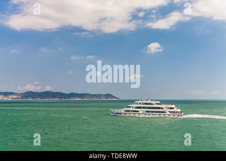 Mare Bohai scenario di Penglai Changshan isole, Yantai, Provincia di Shandong, Cina Foto Stock