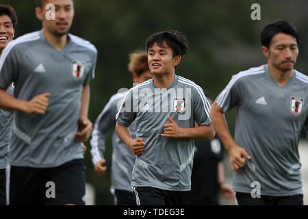 Takefusa Kubo (JPN), 13 Giugno 2019 - Calcio : Giappone Team Nazionale sessione di allenamento in vista del Copa America group-stadio match contro il Cile in Sao Paulo, Brasile, Giappone (foto di AFLO) Foto Stock