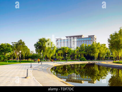 Scenario architettonico della città di Yinchuan Foto Stock