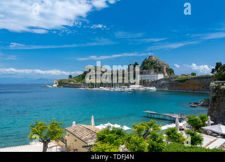 Fortezza vecchia di Corfù del promontorio da old town Foto Stock