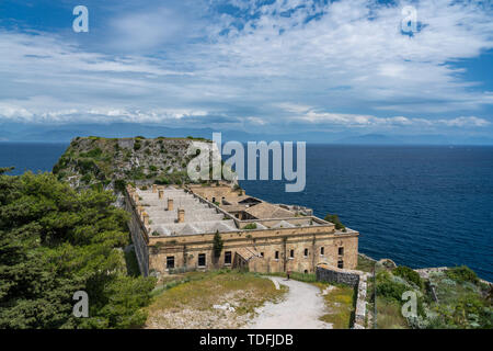 Fortezza vecchia di Corfù del promontorio da old town Foto Stock