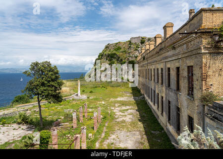 Fortezza vecchia di Corfù del promontorio da old town Foto Stock