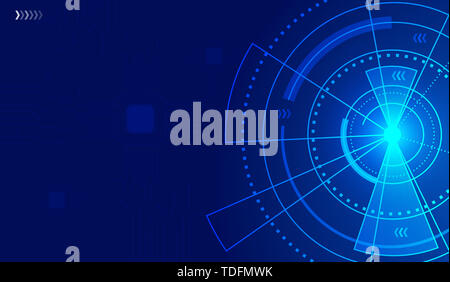 Rete globale di dati di grandi dimensioni, la tecnologia dei computer sfondo blu scuro, concetto tecnico. Foto Stock