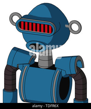 Ritratto di stile automa blu con testa arrotondata e bocca tonda e visiera occhio . Foto Stock