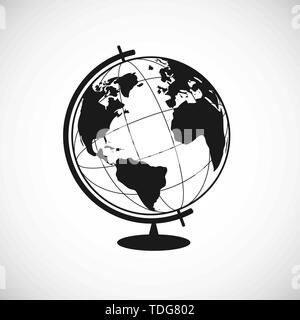 Icona di terra in un elegante stile piatto. Globus silhouette. Globo mondo pittogramma per la progettazione di un sito web, il logo, app. Illustrazione di vettore isolato su bianco backg Illustrazione Vettoriale