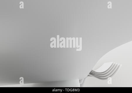 Tridimensionale, rendering gradiente bianco sfondo curvo Foto Stock