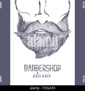 Poster concepito per Barbershops, harcut salon ecc. Illustrazione Vettoriale. Illustrazione Vettoriale