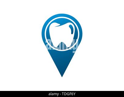 La cura dei denti il simbolo in forma di perno per il dentista clinica logo design illustrazione Illustrazione Vettoriale