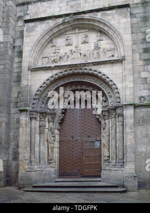 PORTADA NORTE DE LA CATEDRAL DE ORENSE - SIGLO XII/XIII - ROMANICO GALLEGO. Posizione: Catedral. Orense. Spagna. Foto Stock