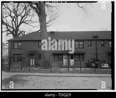 Lato nord, est sezione - Clark Howell Case, Edificio F-1, 259 Clark Howell Place, Atlanta, Fulton County, GA Foto Stock