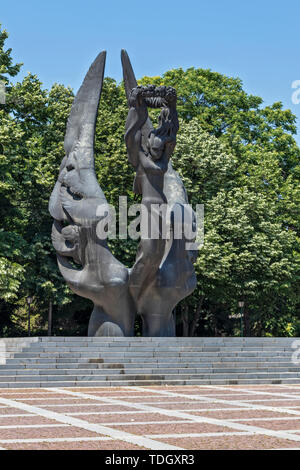 PLOVDIV, Bulgaria - 29 Maggio 2019: Monumento di unificazione della Bulgaria nella città di Plovdiv, Bulgaria Foto Stock