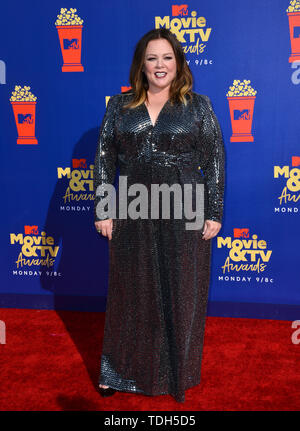 Santa Monica, Stati Uniti d'America. Giugno 16, 2019: Melissa McCarthy al 2019 MTV Movie & TV Awards a Barker Hangar di Santa Monica. Credito: Paul Smith/Alamy Live News Foto Stock