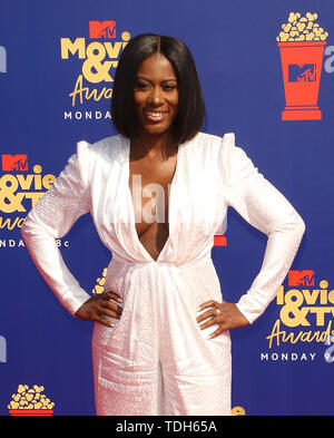 Santa Monica, Stati Uniti d'America. Il 15 giugno, 2019. Asante McGee assiste il 2019 MTV Movie e TV Awards a Barker Hangar a giugno 15, 2019 in Santa Monica, California. Foto: imageSPACE/MediaPunch Credito: MediaPunch Inc/Alamy Live News Foto Stock