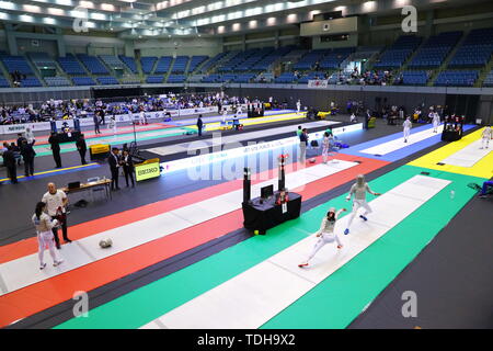 Porta di Chiba Arena, Chiba, Giappone. Xiii Giugno, 2019. Vista generale, 13 giugno 2019 - Scherma : 2019 Asian scherma campionati a Chiba Port Arena, Chiba, Giappone. Credito: Naoki Nishimura AFLO/sport/Alamy Live News Foto Stock