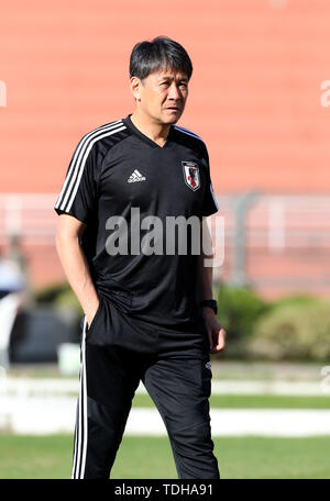 Sao Paulo, Brasile. Il 15 giugno, 2019. €Takashi Sekizuka (JPN), 15 Giugno 2019 - Calcetto : Giappone Team Nazionale sessione di allenamento in vista del Copa America group-stadio match contro il Cile presso lo stadio Pacaembu, in Sao Paulo, Brasile. Credito: AFLO/Alamy Live News Foto Stock