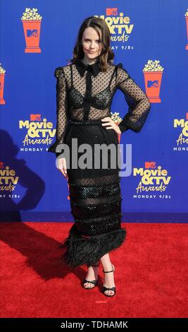 Sarah Ramos assiste il 2019 MTV Movie & TV Awards a Barker Hangar a Los Angeles, Stati Uniti d'America, il 15 giugno 2019. | Utilizzo di tutto il mondo Foto Stock