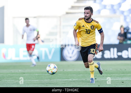 Reggio Emilia, Italia. 16 Giugno, 2019. Siebe Schrijvers del Belgio durante la UEFA Europei Under-21 gara di campionato tra la Polonia U-21 v Belgio U-21 allo Stadio Cittˆ del Tricolore, Reggio Emilia, Italia il 16 giugno 2019. Credito: Giuseppe Maffia/Alamy Live News Foto Stock