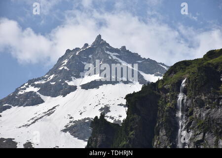 Felbertauern, Hohe Tauern, Granatspitzgruppe, Schnee, Eis Hochtal, Talschluss, Geröll, Alpenhauptkamm, Felbertauernstraße, Felbertauerntunnel, Tunnel Foto Stock