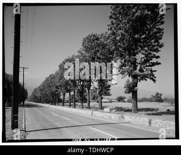 Panoramica in tre sezioni, la sezione destra- lato est da sud. Telecamera rivolta verso 20E-155; nord-nord-est. - Euclid Avenue, altopiano, San Bernardino County, CA Foto Stock