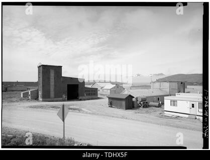 Panoramica, Torre fine, guardando verso nord-ovest - Naval Base Operativa porto olandese e Fort Mears, siluro Bombsight e utilità Shop, Unalaska, isole Aleutian, AK Foto Stock