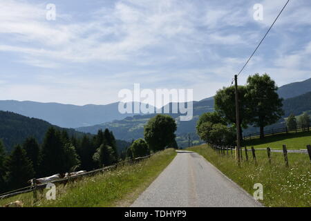 Kärnten, Ernte, Heuernte, MAHT, Bergbauer, Hügel, Berge, Alpen, Landwirtschaft, Haus, Landstraße, Bergstraße, Gerlitzen, Gerlitzenstraße, Nockberge, G Foto Stock