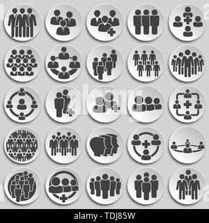 La gente di affari relativi set di icone su sfondo per progettazione grafica e web. Illustrazione semplice. Concetto di Internet il simbolo per il sito web pulsante o mobile Illustrazione Vettoriale