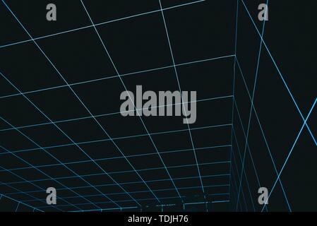 Spazio astratto di realtà virtuale che scende dallo sfondo Foto Stock