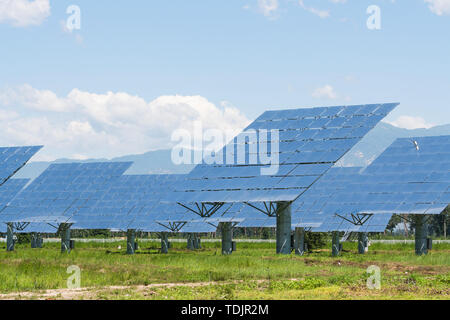 Pannello solare produce verde, rispettosi dell'ambiente energia dal Foto Stock