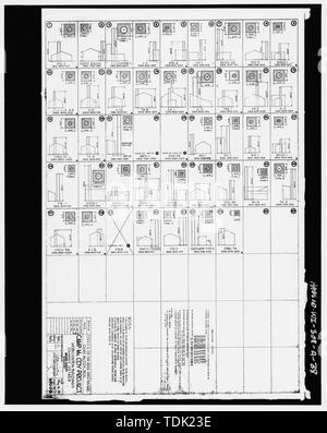 Ufficio di ingegnere AREA; CAMP McCOY, Wisconsin; PLAN numero 6150-11-B. CAMP McCOY progetto; mobilitazione degli edifici; i dettagli di camino. Maggio 16, 1942; rivisto al 22 giugno 1942. - Fort McCoy, edificio T-1129, Sparta, Contea di Monroe, WI Foto Stock