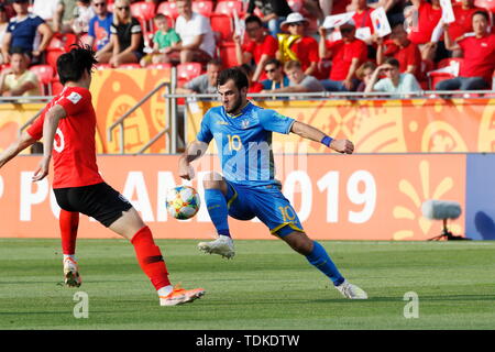 Lodz, Polonia. Il 15 giugno, 2019. Serhii Buletsa (UKR) Calcio/Calcetto : FIFA U-20 Coppa del Mondo in Polonia 2019 partita finale tra Ucraina 3-1 Corea Rep a Lodz Stadium di Lodz, Polonia . Credito: Mutsu KAWAMORI/AFLO/Alamy Live News Foto Stock