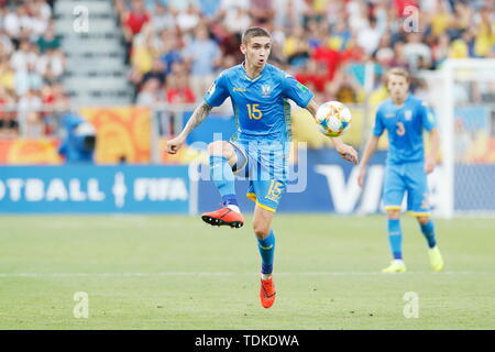 Lodz, Polonia. Il 15 giugno, 2019. Kyrylo Dryshliuk (UKR) Calcio/Calcetto : FIFA U-20 Coppa del Mondo in Polonia 2019 partita finale tra Ucraina 3-1 Corea Rep a Lodz Stadium di Lodz, Polonia . Credito: Mutsu KAWAMORI/AFLO/Alamy Live News Foto Stock