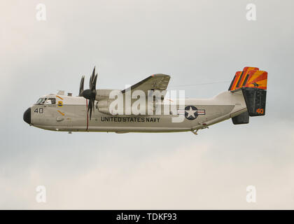 Smyrna, TN, Stati Uniti d'America. Il giorno 08 Giugno, 2019. Il C-2un levriero di VRC-40, basata al di fuori del Norfolk, Virginia in volo durante il Grande Tennessee Air Show, a Smirne, TN. Credito: Kevin Langley/Sports South Media/CSM/Alamy Live News Foto Stock