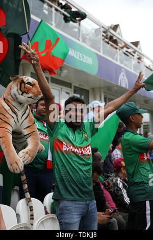 County Ground, Taunton, Somerset, Regno Unito. 17 Giugno, 2019. ICC di Coppa del Mondo di cricket, West Indies rispetto al Bangladesh; Bangladesh fan tifare per la loro squadra Credito: Azione Sport Plus/Alamy Live News Foto Stock