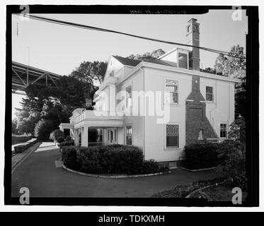 Vista obliqua del nord ed est i lati, telecamera rivolta verso sud-ovest - Naval Training Station, gli alti ufficiali dei quartieri distretto, quarti n. 2, stazione navale Treasure Island, 2 Merlano modo Yerba Buena Island, San Francisco, San Francisco County, CA Foto Stock