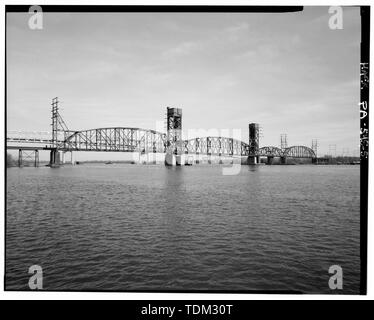 Panoramica, da SW. - Pennsylvania e New Jersey Railroad, Delaware River Bridge Spanning Delaware River, a sud di Betsy Ross a ponte (Statale 90), Philadelphia, Contea di Philadelphia, PA; Marrone, William H; Pratt, William A; Hardesty e Hannover; A. E P. Roberts; Pencoyd Iron Works; U.S. Steel Corporation; Charles A. Sims e società; Drake e Stratton Società; P. McManus Società; John F. Casey società; della Pennsylvania e del New Jersey ferrovia; Pennsylvania Railroad; Consolidated Rail Corporation (Conrail); Norfolk Southern Railroad; CSX Trasporto; DeLony, Eric N, project manager; Pennsy Foto Stock