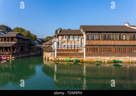 Cinese tradizionale paesaggio nella città d'acqua,wuzhen Foto Stock