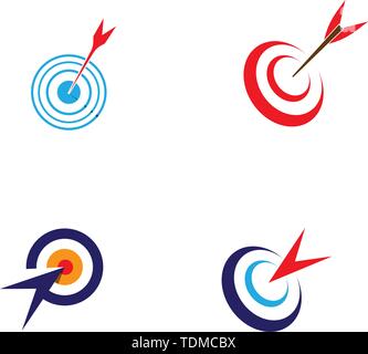 Icona di destinazione vettore modello di illustrazione Illustrazione Vettoriale