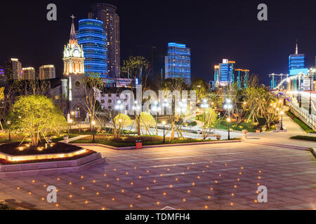 Scenario di Sanjiangkou, Ningbo Foto Stock